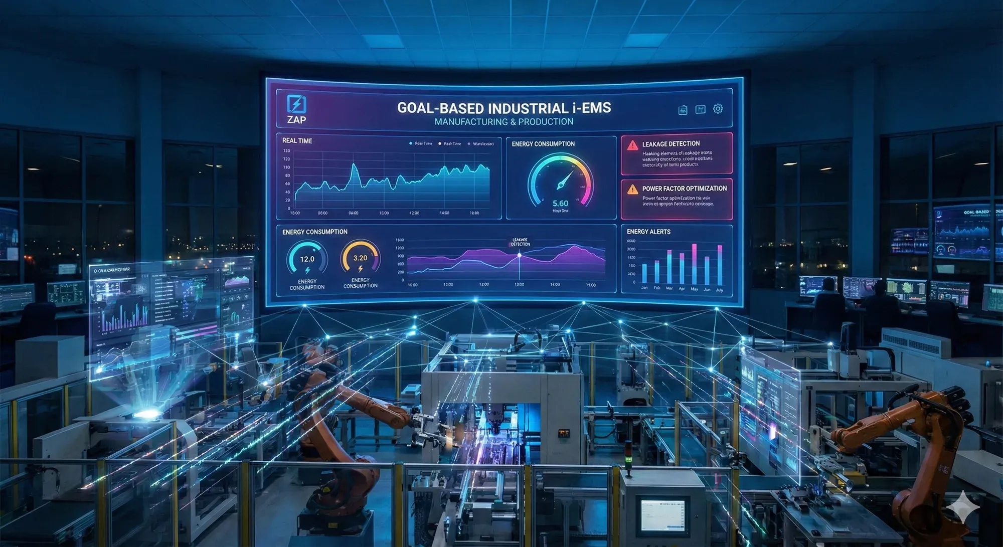 Chiller plant monitoring dashboard with loop temperatures and load