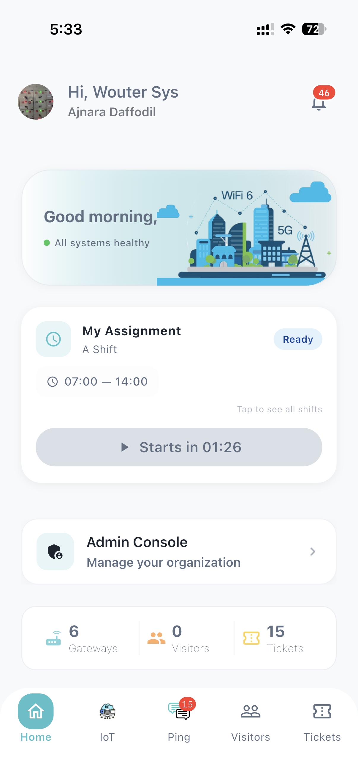 MatriqGo home — assignment, gateways, visitors, and tickets